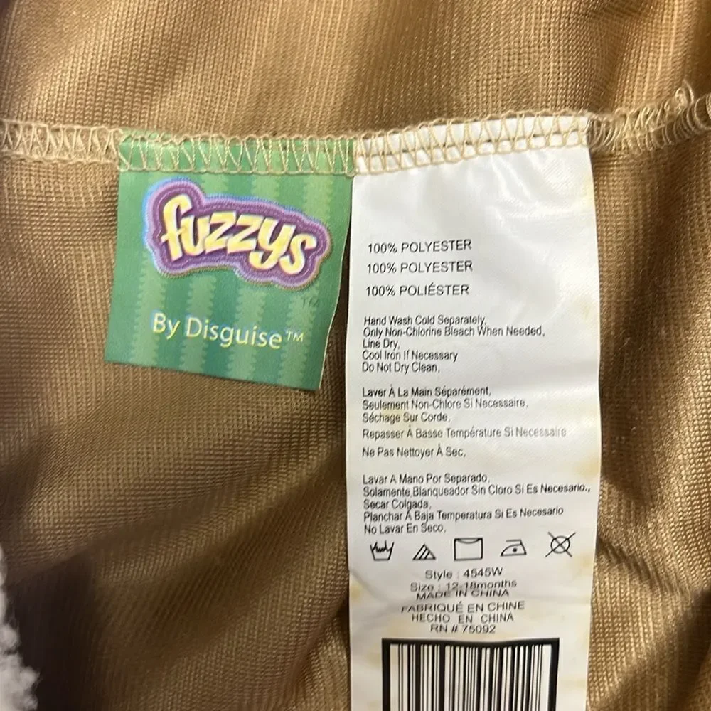 Fuzzys Red Baron Two Piece Set Infant Costume Zipper Hook and Loop 12-18 Months